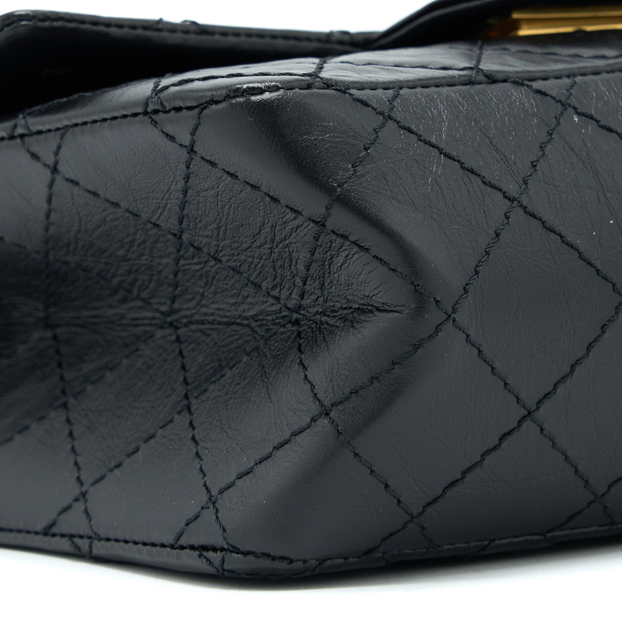 Chanel Mini 2.55 Reissue Flap Bag Aged Calfskin Black Brushed  (Microchip)