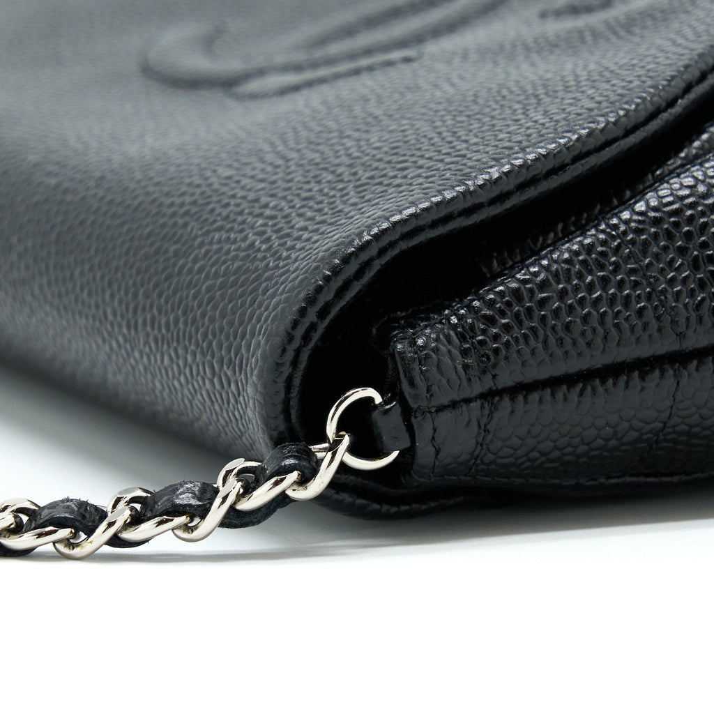Chanel Half Moon Wallet On Chain Caviar Black