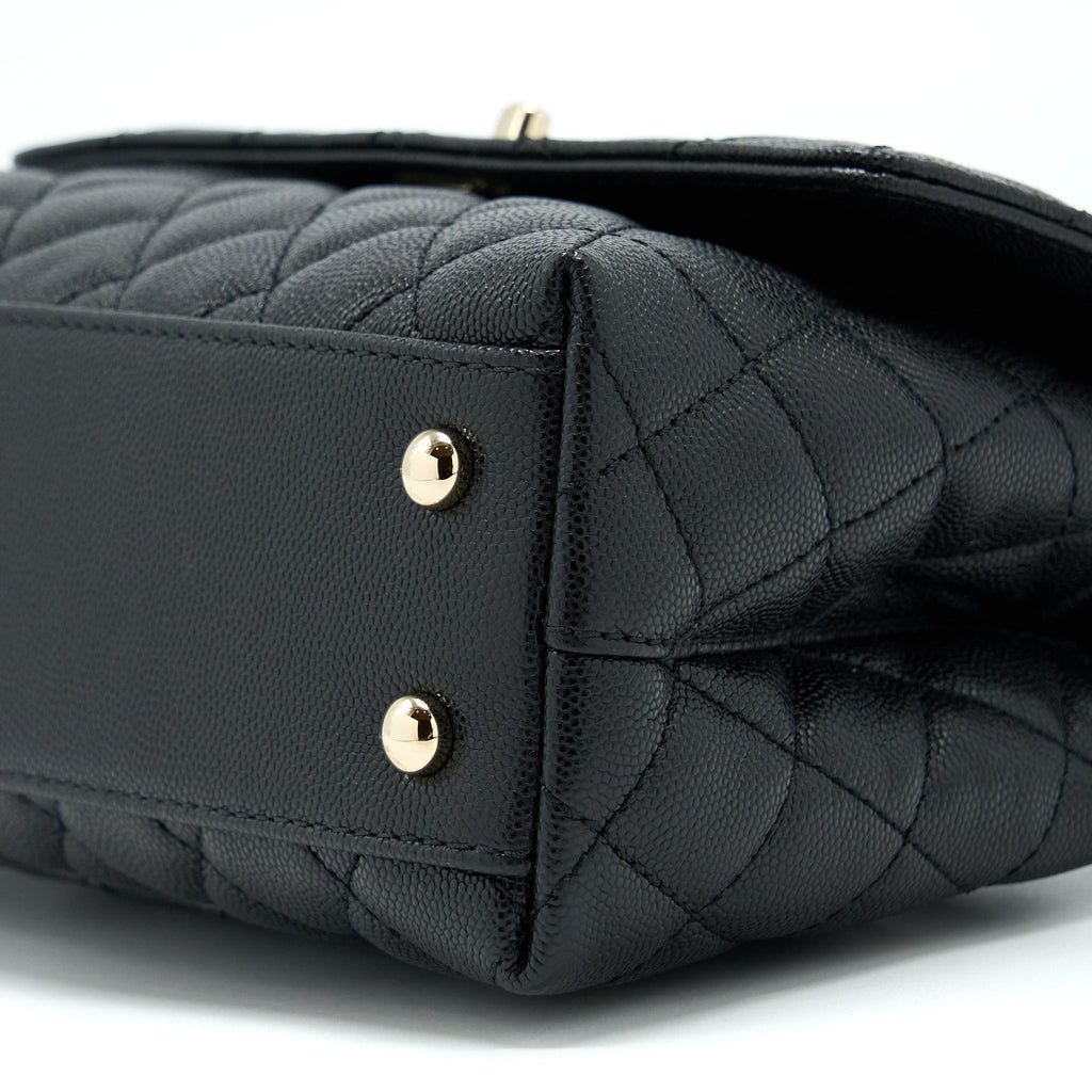 Chanel Small Coco Handle Caviar Black L (Microchip)