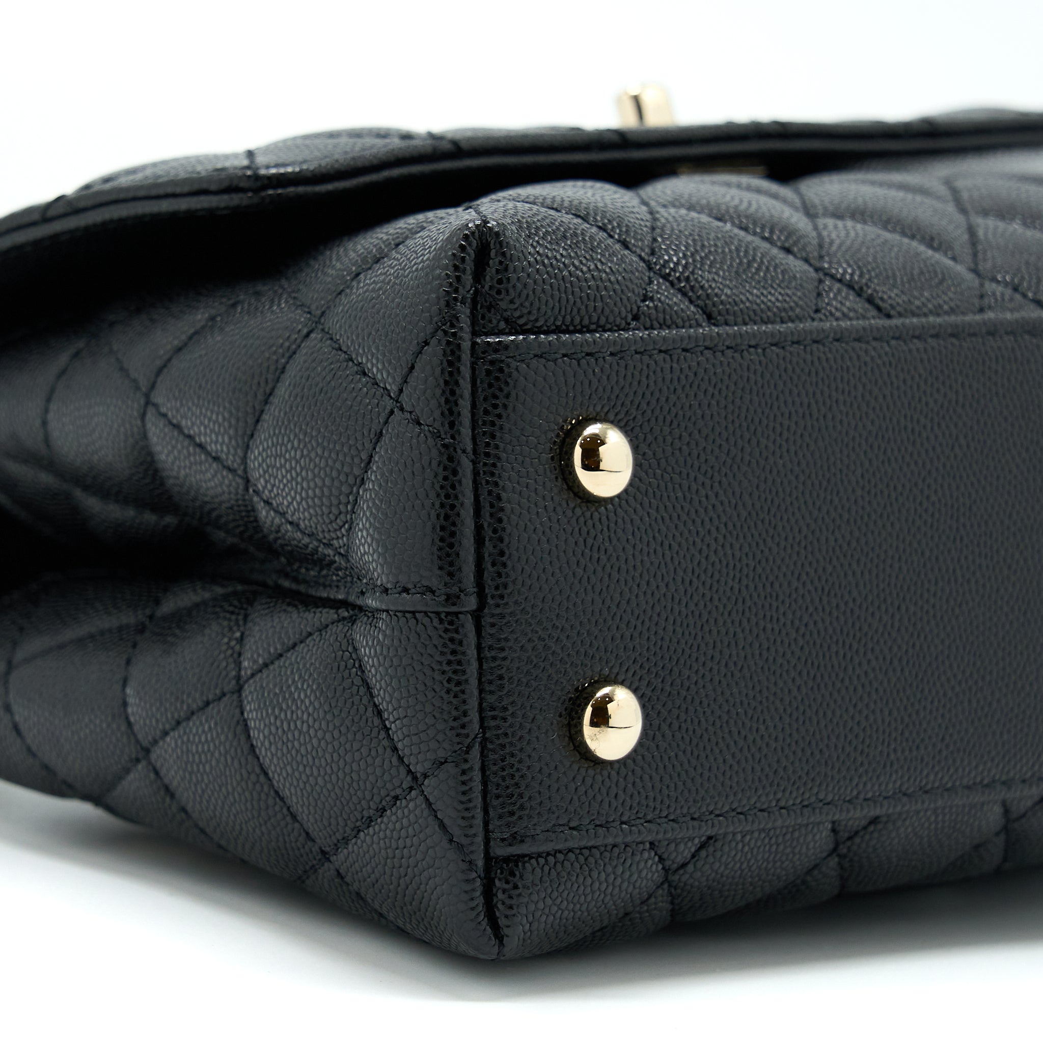 Chanel Small Coco Handle Caviar Black L (Microchip)