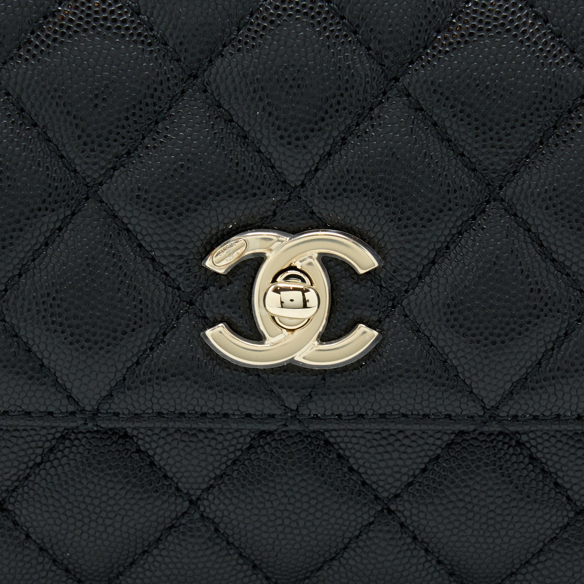 Chanel Small Coco Handle Caviar Black L (Microchip)