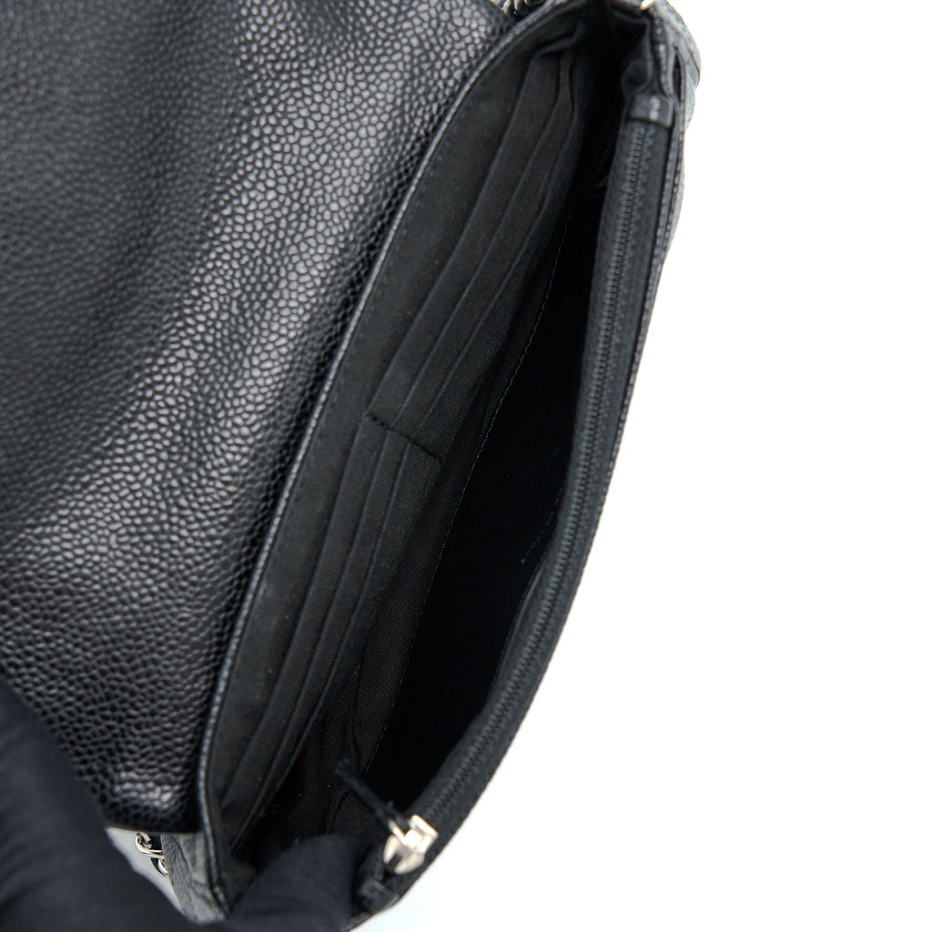 Chanel Half Moon Wallet On Chain Caviar Black