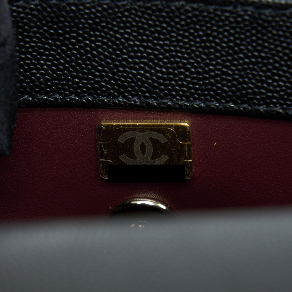 Chanel Small Coco Handle Caviar Black L (Microchip)