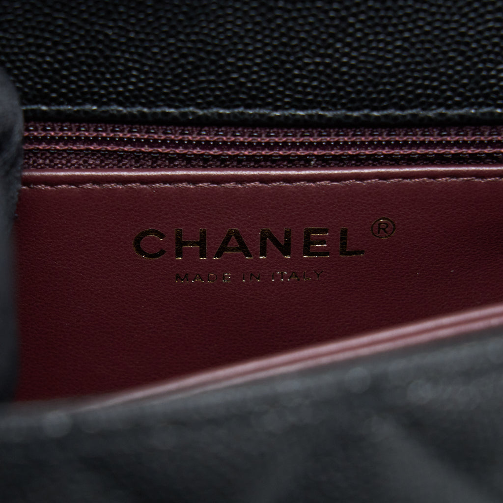 Chanel Small Coco Handle Caviar Black L (Microchip)