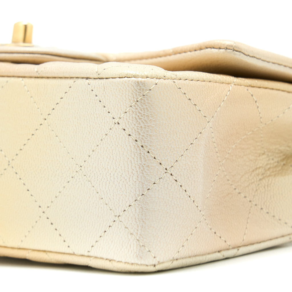 Chanel 22C Mini Rectangular Flap Bag Goatskin Ombre Beige Brushed (Microchip)