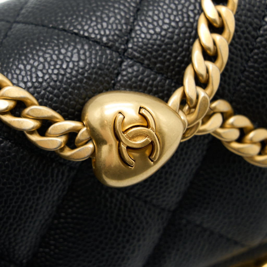Chanel 23P Mini Coco Love Flap Bag Caviar Black  (Microchip)