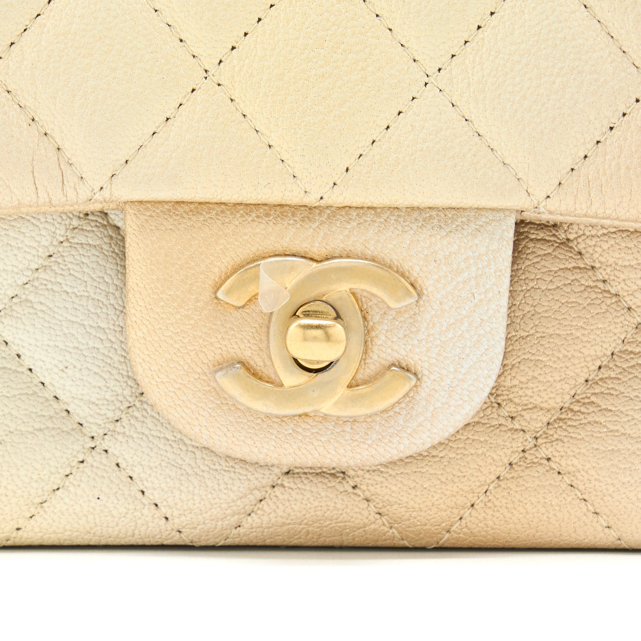 Chanel 22C Mini Rectangular Flap Bag Goatskin Ombre Beige Brushed (Microchip)