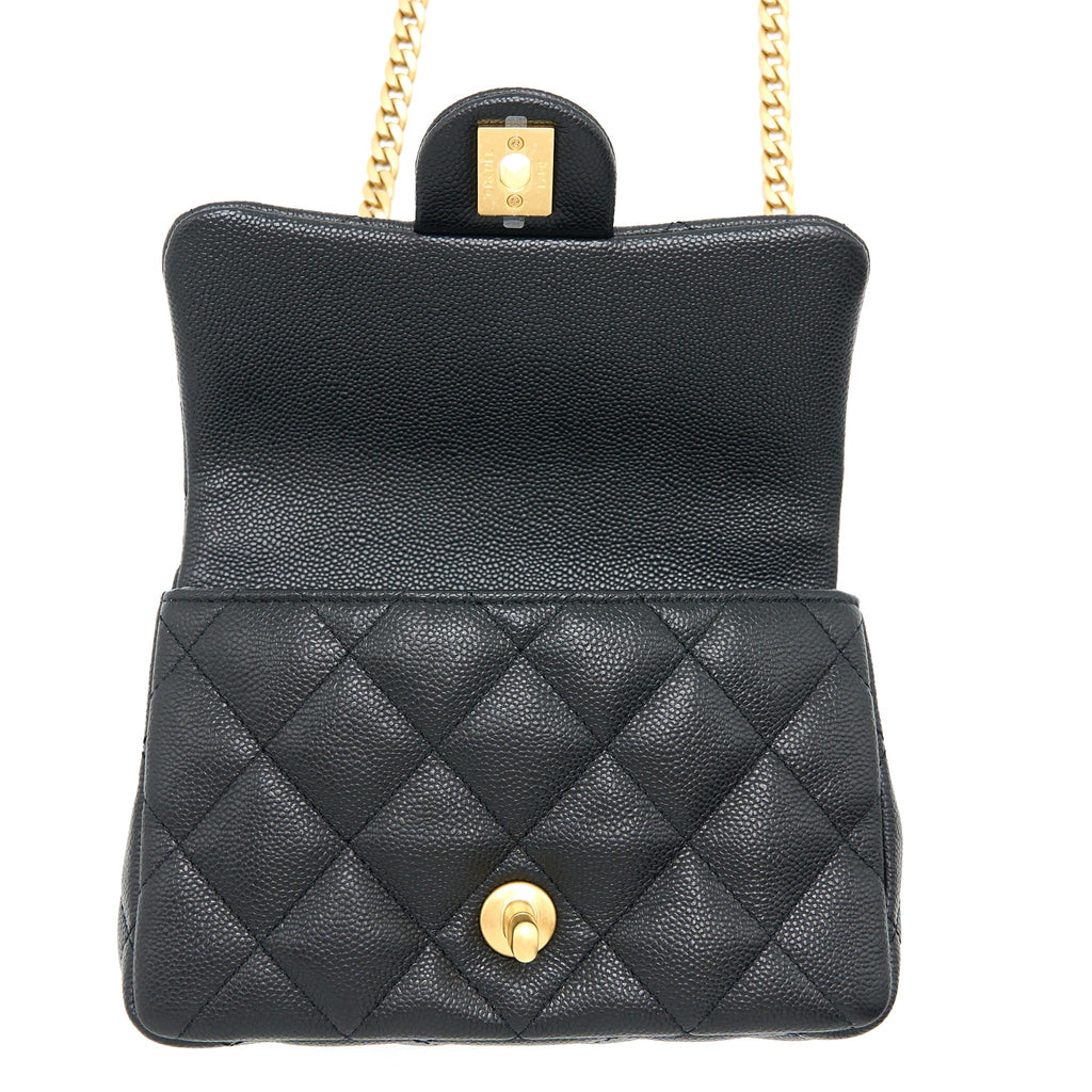 Chanel 23P Mini Coco Love Flap Bag Caviar Black  (Microchip)