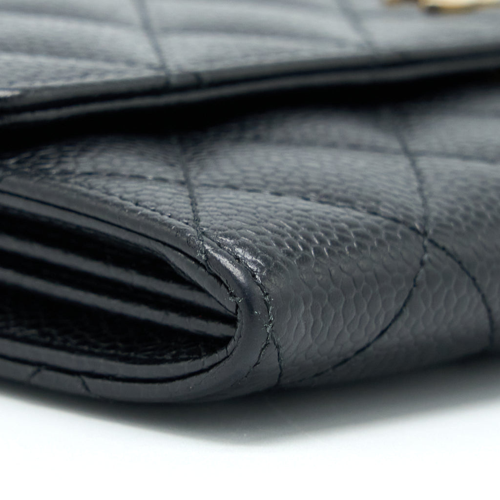 Chanel Classic Long Wallet Caviar Black L