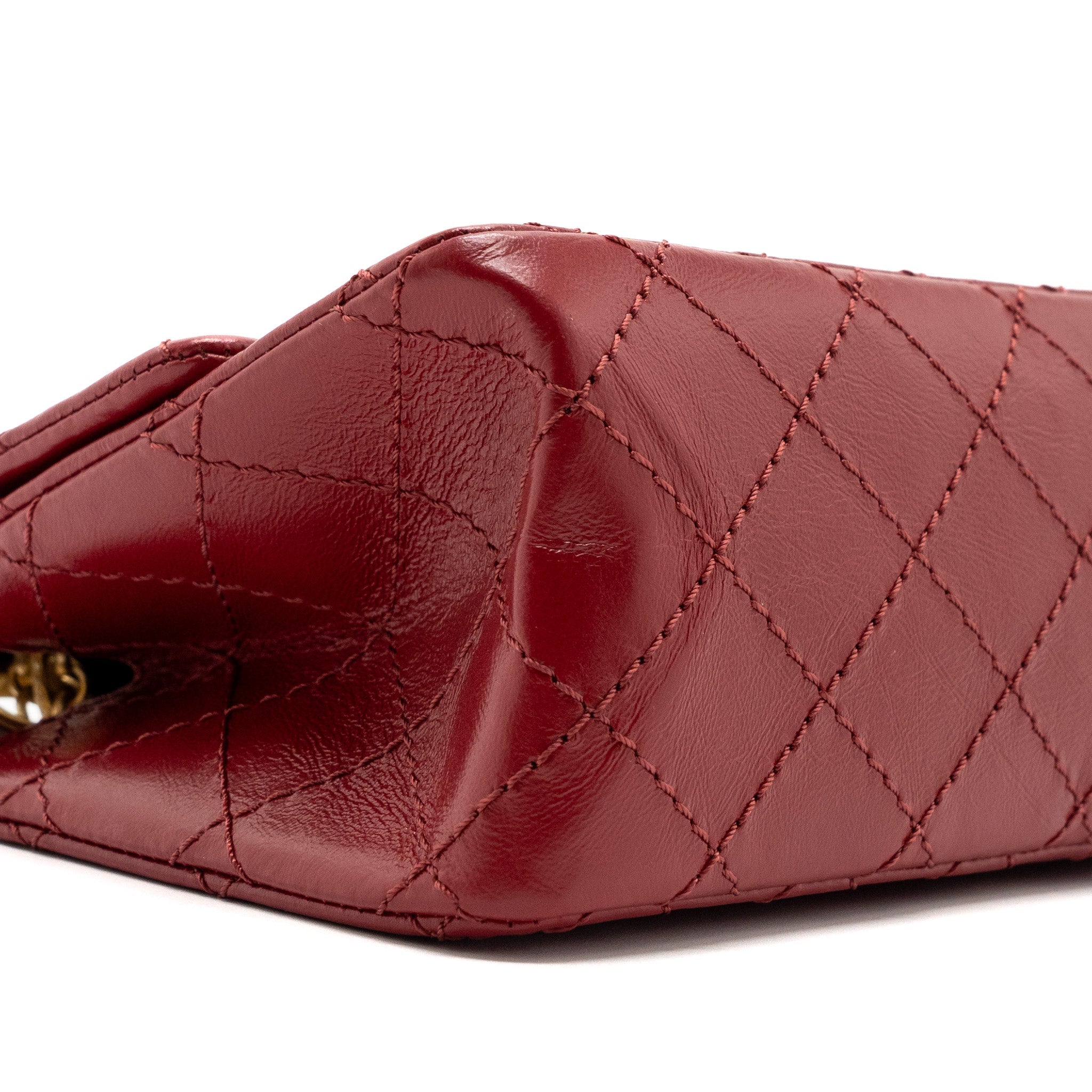 Chanel mini 2.55 reissue flap bag aged calfskin red