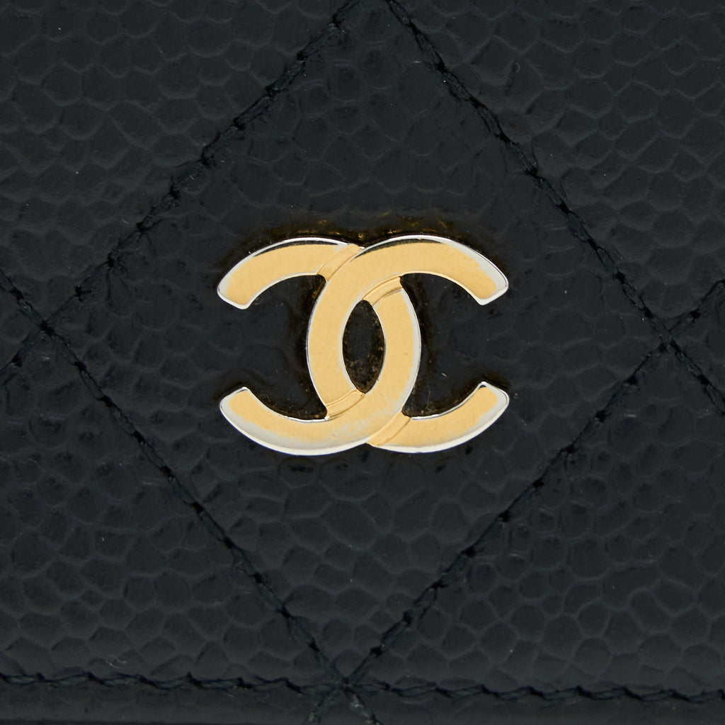 Chanel Classic Long Wallet Caviar Black L