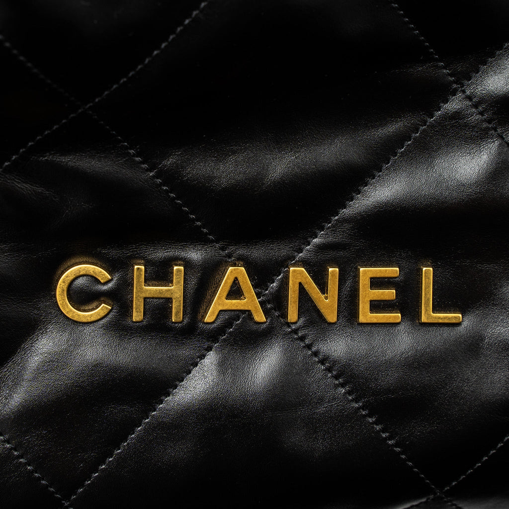 Chanel Small 22 Bag Shiny Calfskin Black  (Microchip)