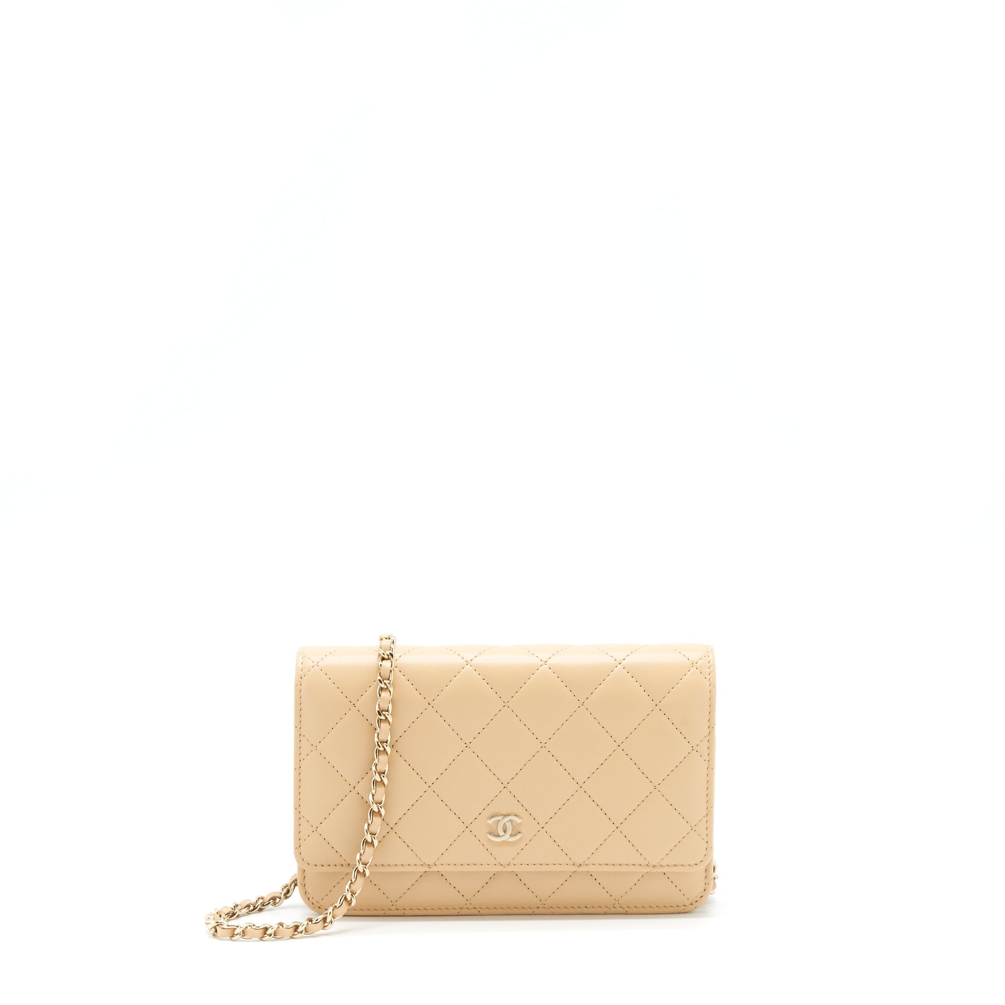 Chanel Classic Wallet On Chain Lambskin Beige L（Microchip）
