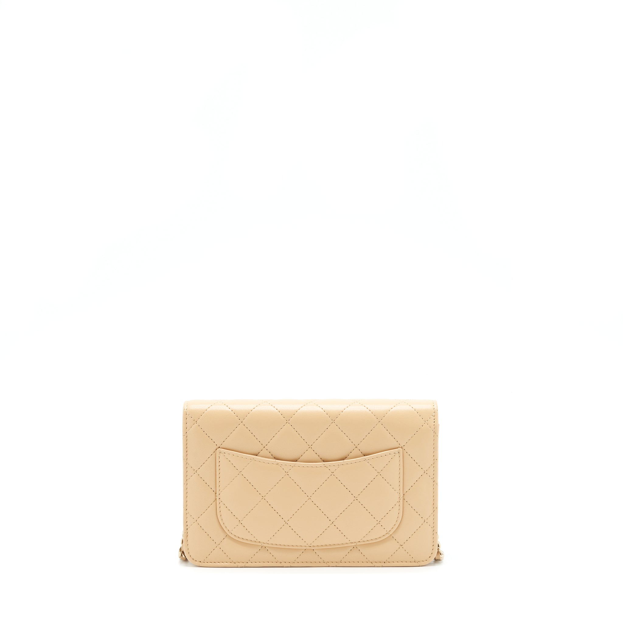 Chanel Classic Wallet On Chain Lambskin Beige L（Microchip）