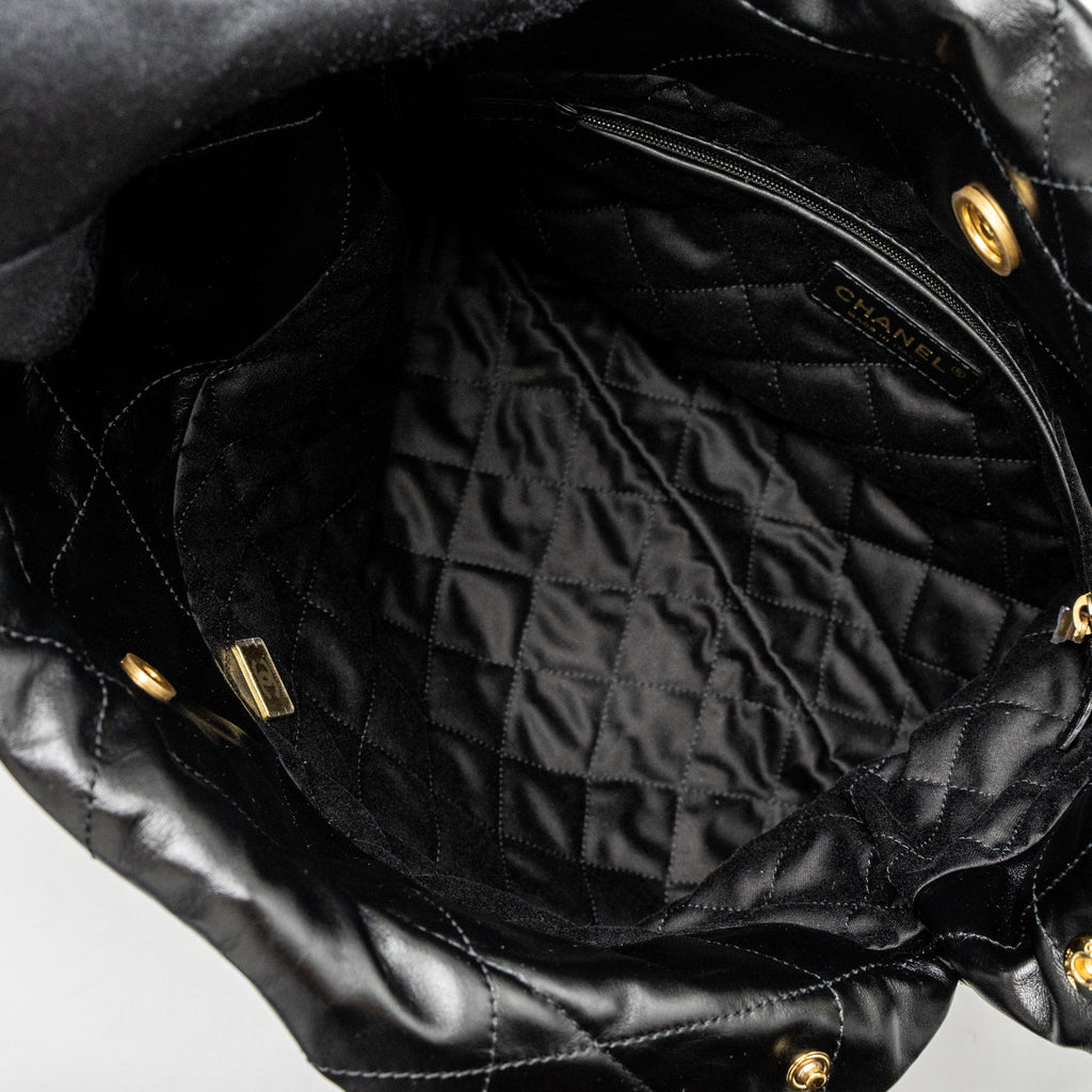 Chanel Small 22 Bag Shiny Calfskin Black  (Microchip)