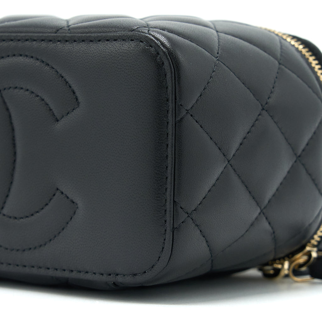 Chanel 23C Pearl Crush Long Vanity Lambskin Black L (Microchip)