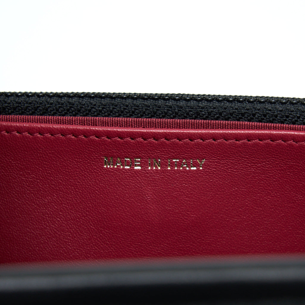 Chanel 21S Wallet On Chain With Pearl/CC logo Round Handle Lambskin Black Brushed