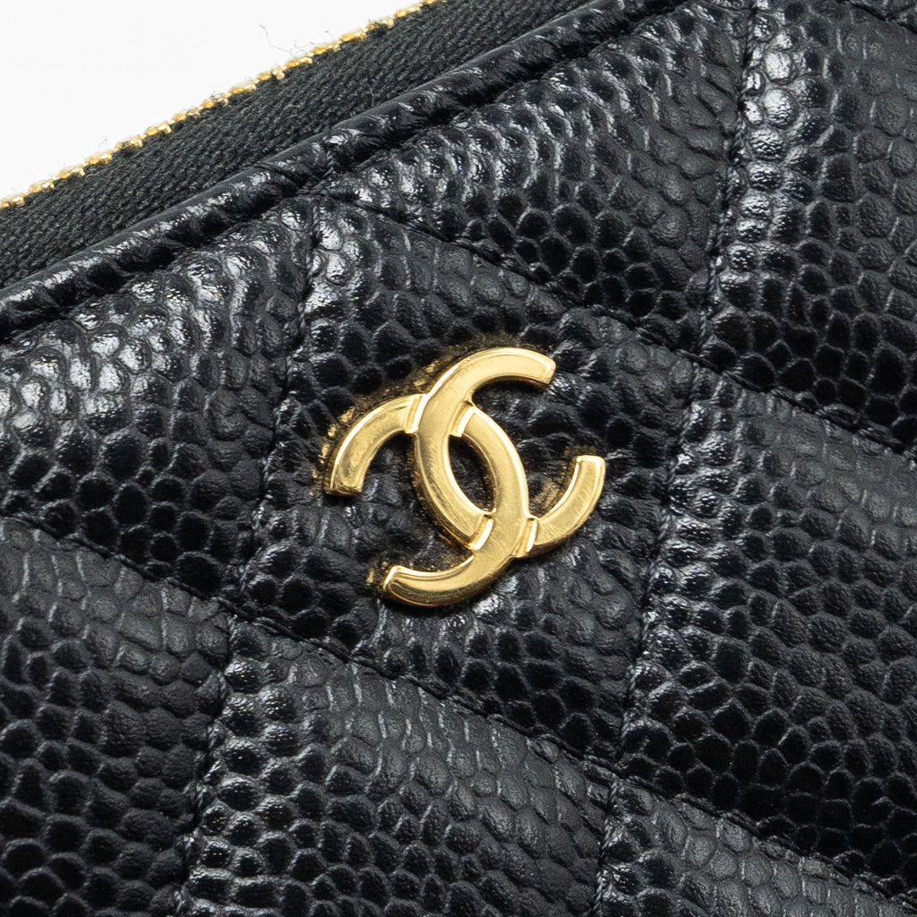 Chanel Zip Card holder caviar black  (microchip)