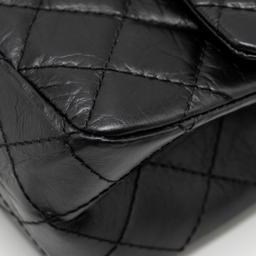 CHANEL Large 2.55 Reissue Flap Bag Aged Calfskin Black