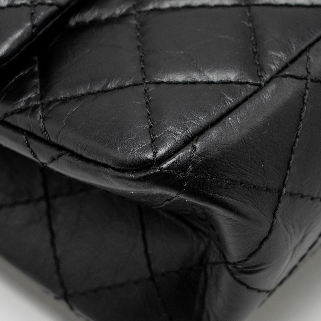 CHANEL Large 2.55 Reissue Flap Bag Aged Calfskin Black
