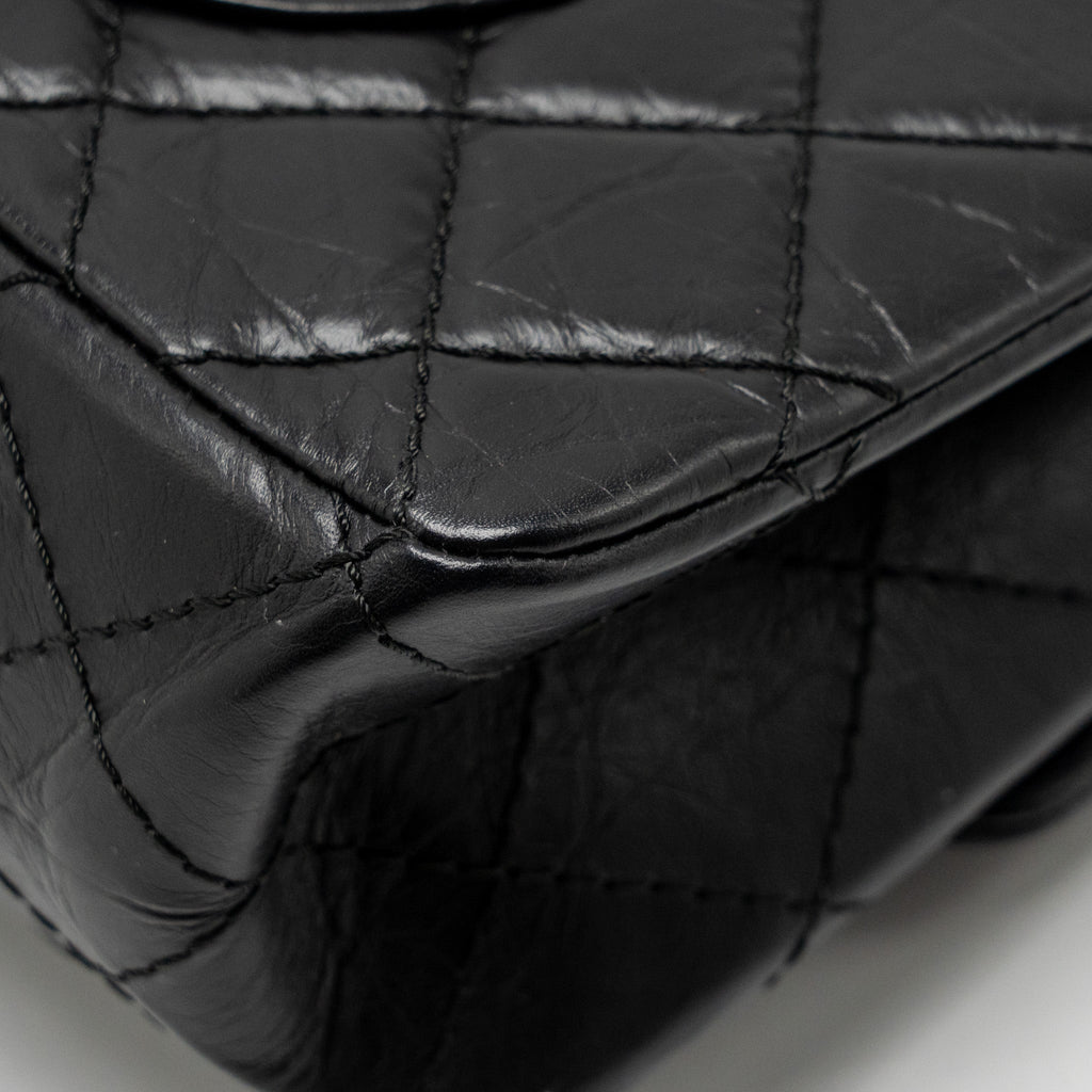 CHANEL Large 2.55 Reissue Flap Bag Aged Calfskin Black