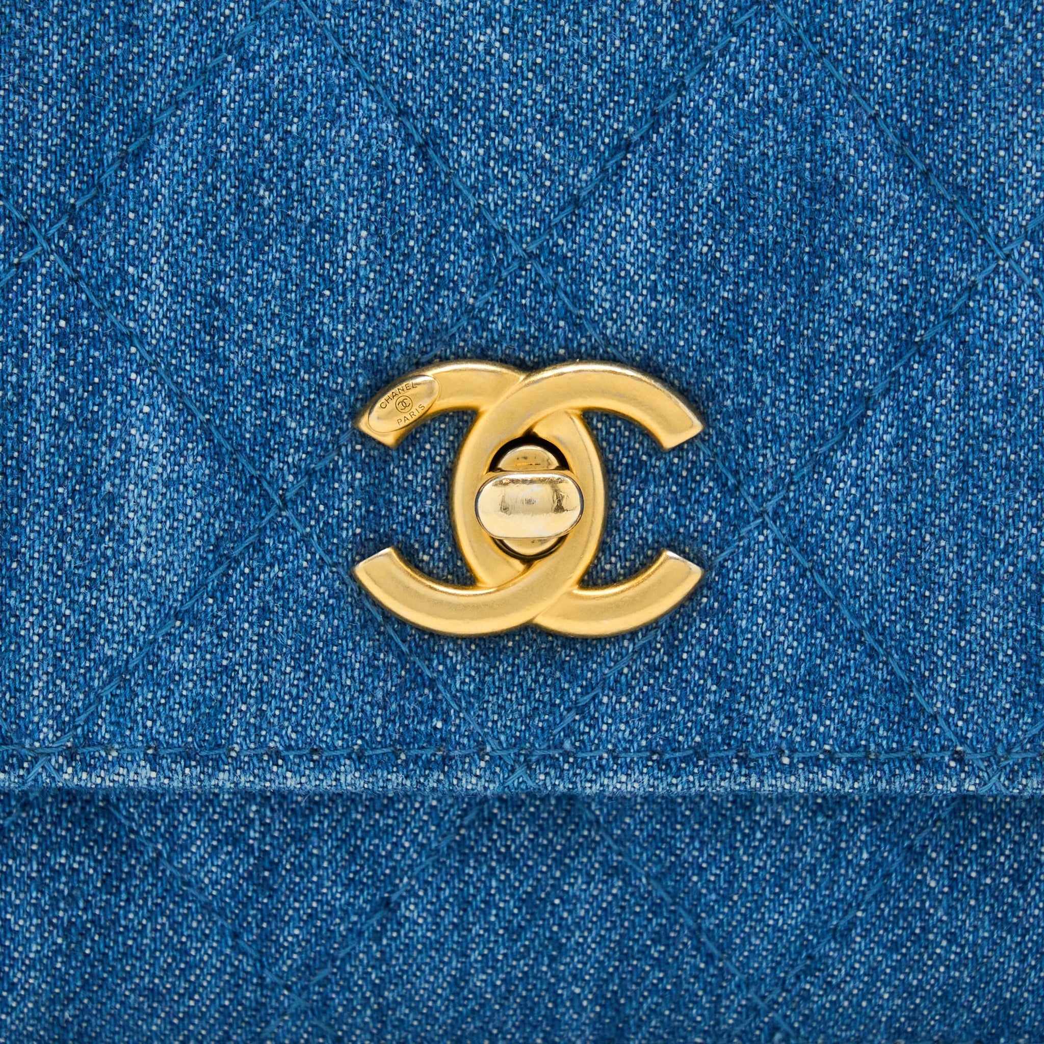 Chanel Denim Pearl Crush Wallet On Chain Denim Blue Brushed