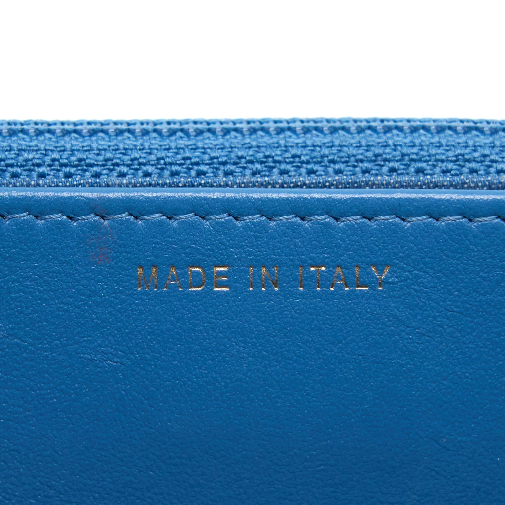Chanel Denim Pearl Crush Wallet On Chain Denim Blue Brushed