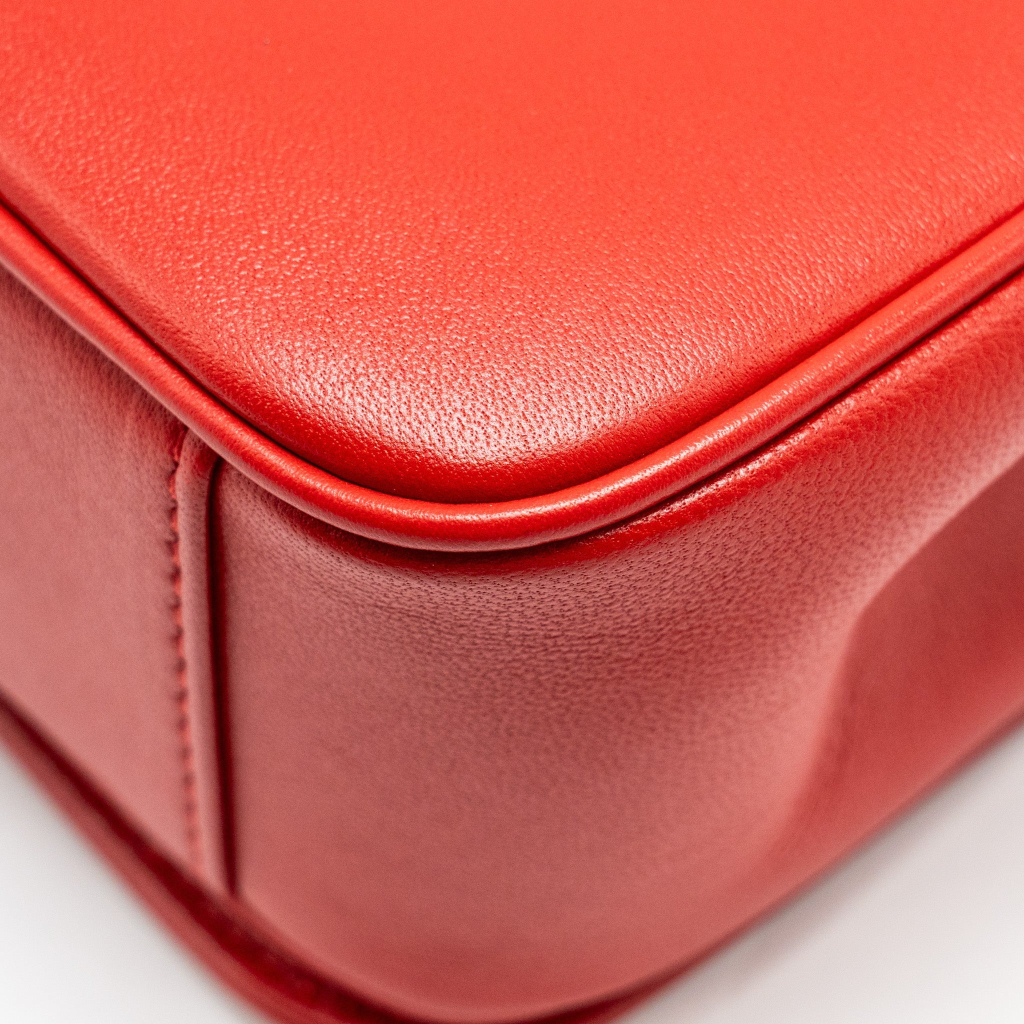 Chanel Mania Flap Bag Lambskin Red L