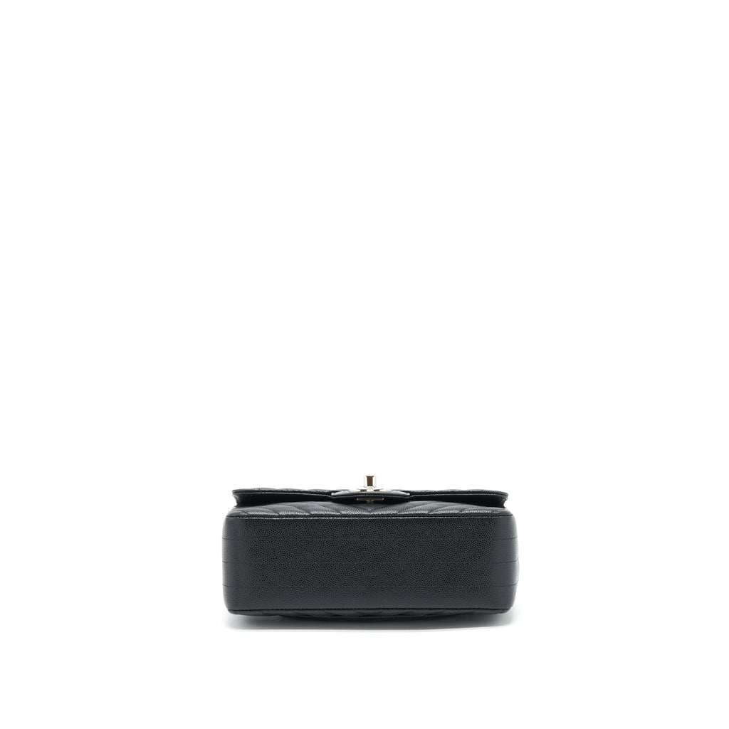 Chanel Chevron Mini Rectangular Flap Bag Caviar Black