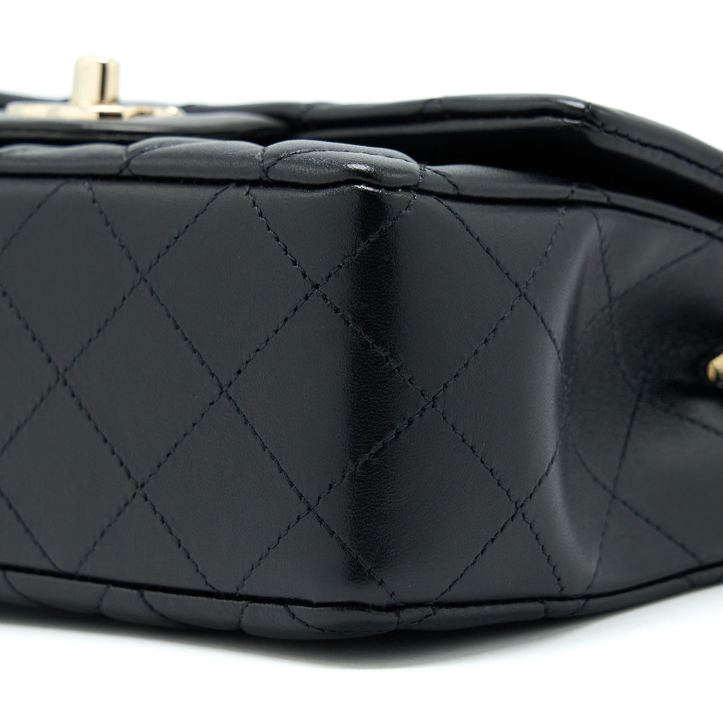 Chanel Mini Rectangular Lambskin Black L(Microchip)