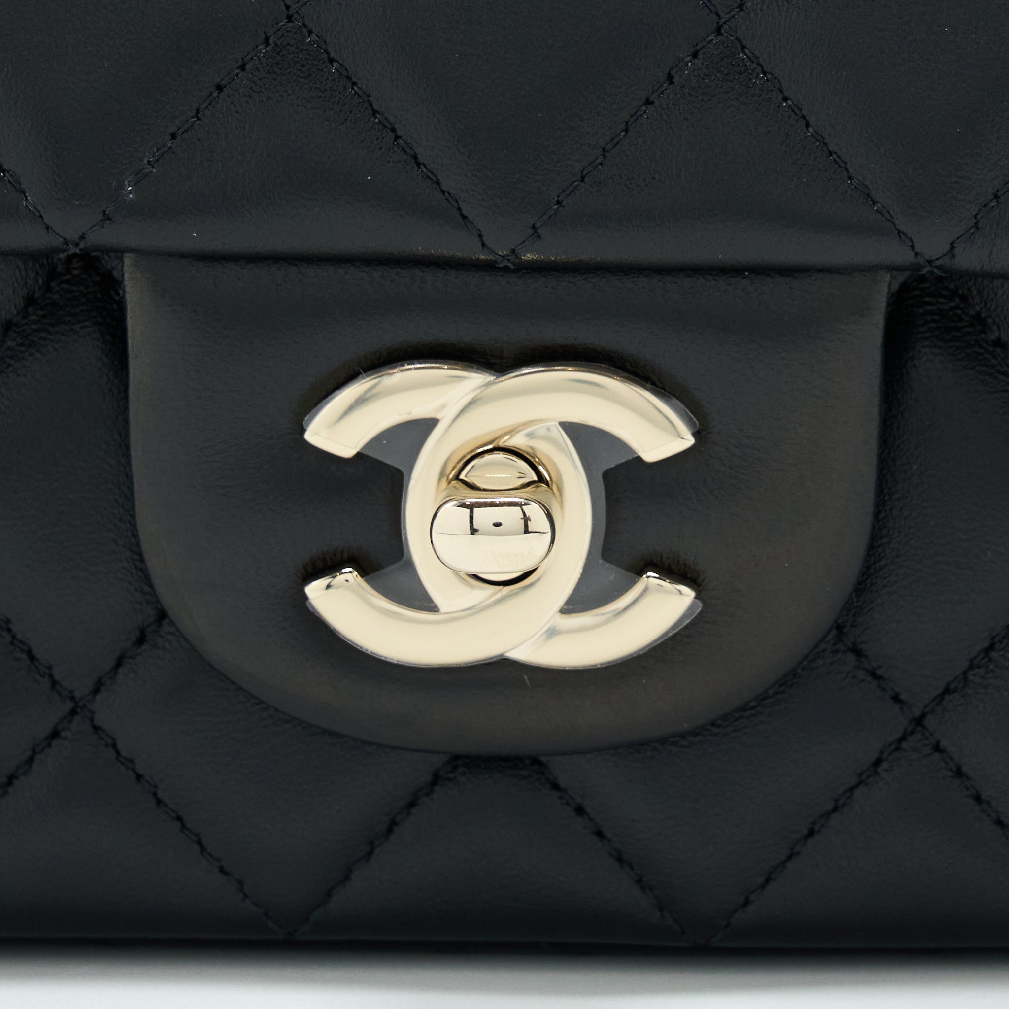 Chanel Mini Rectangular Lambskin Black L(Microchip)