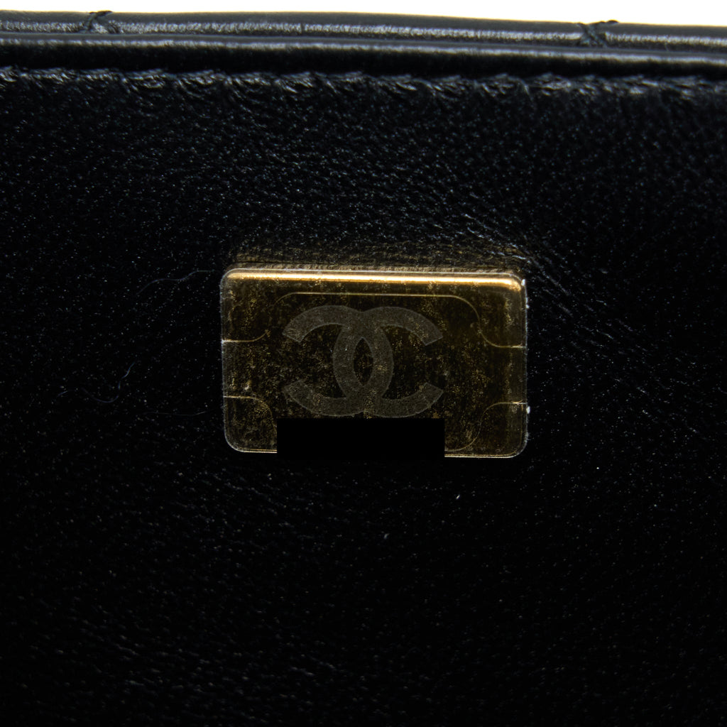 Chanel Mini Rectangular Lambskin Black L(Microchip)
