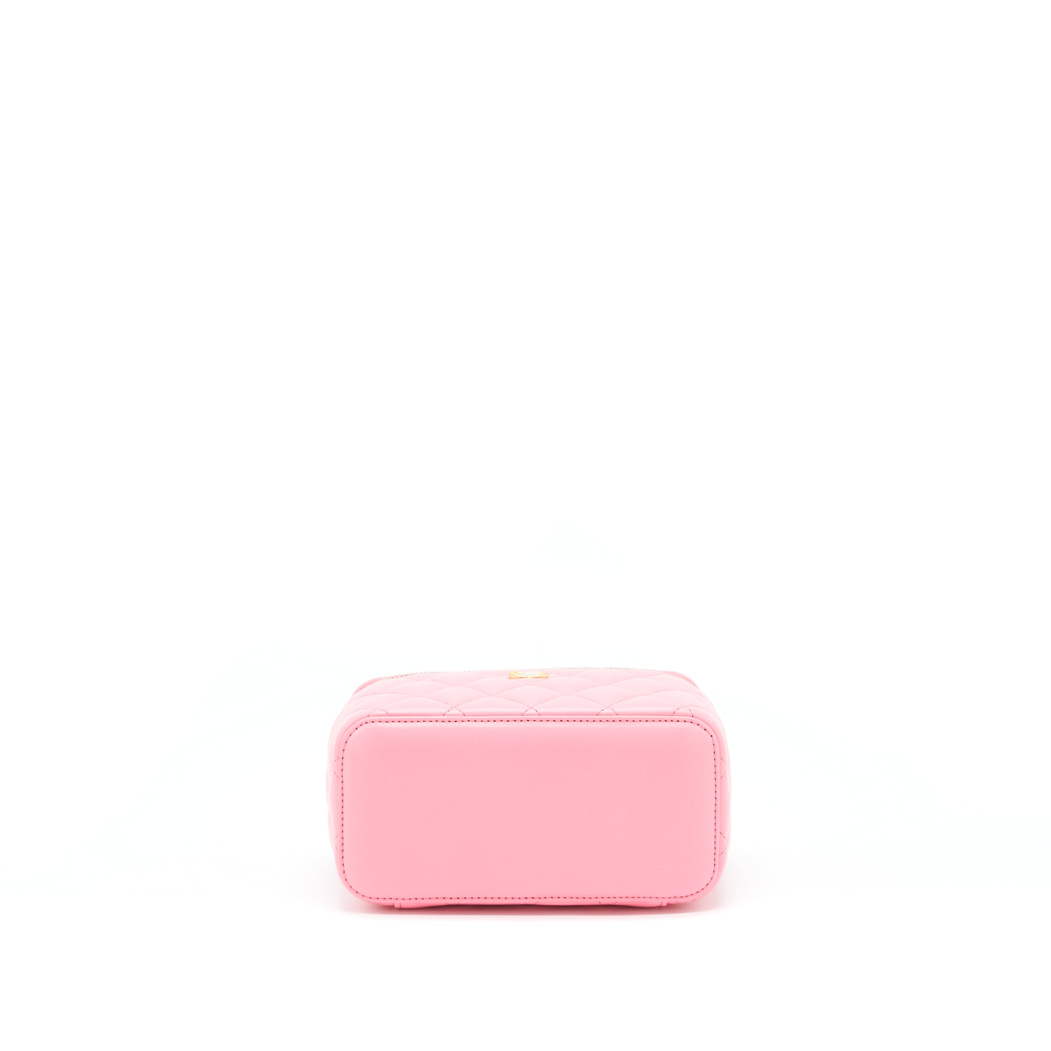 Chanel 22S Pearl Crush Long Vanity With Chain Lambskin Pink