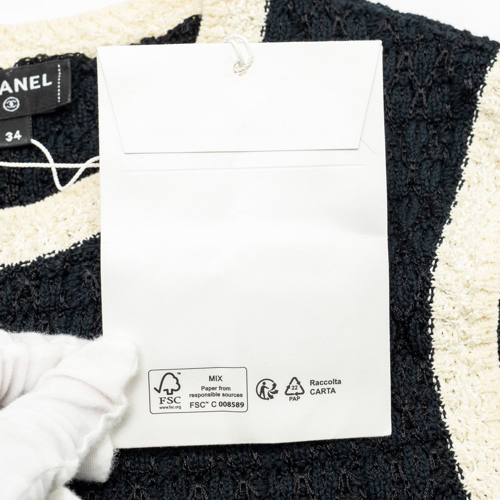 Chanel size 34 24P Dress cotton/viscose/polyamide black/white