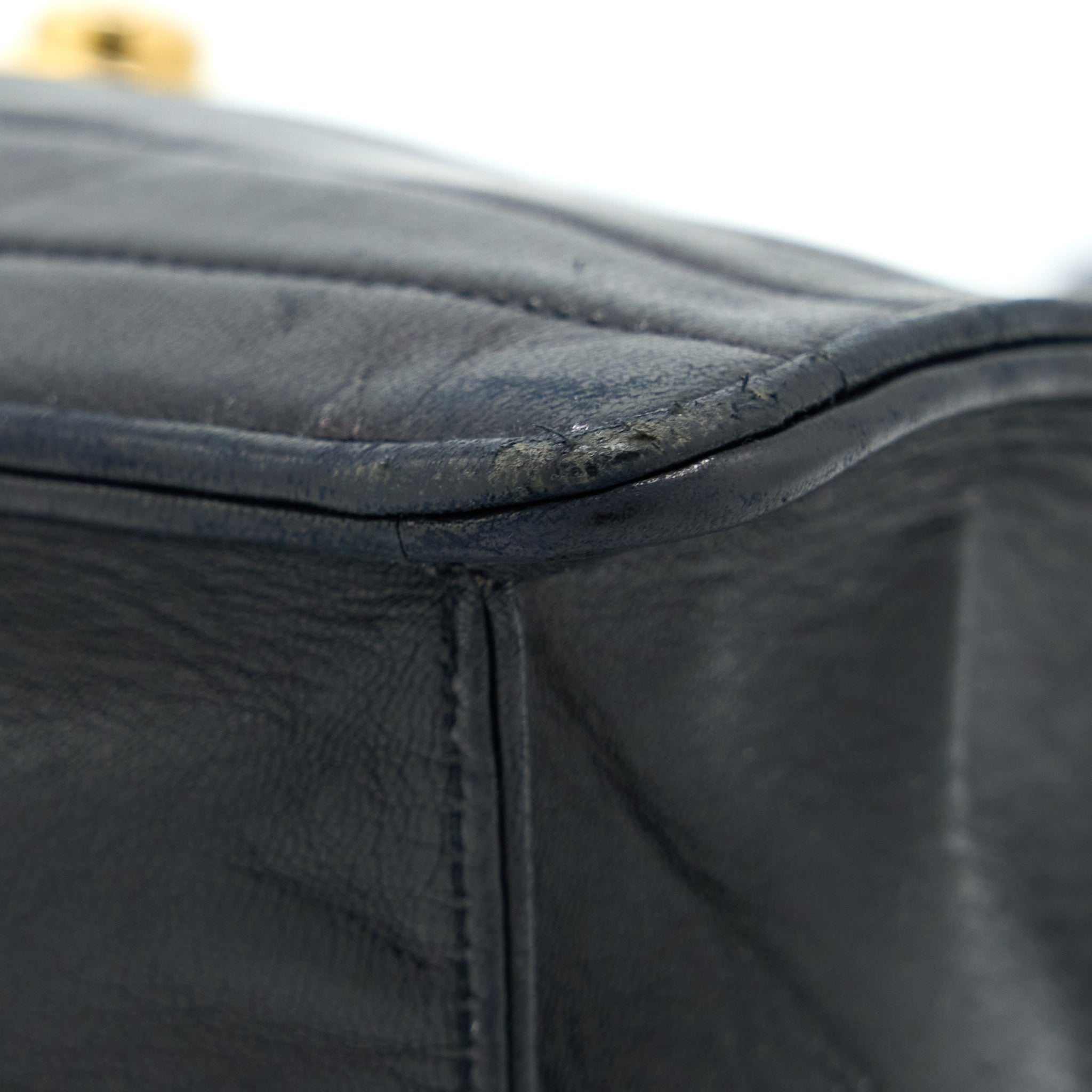 Chanel Vintage Kelly Flap Bag Lambskin Black