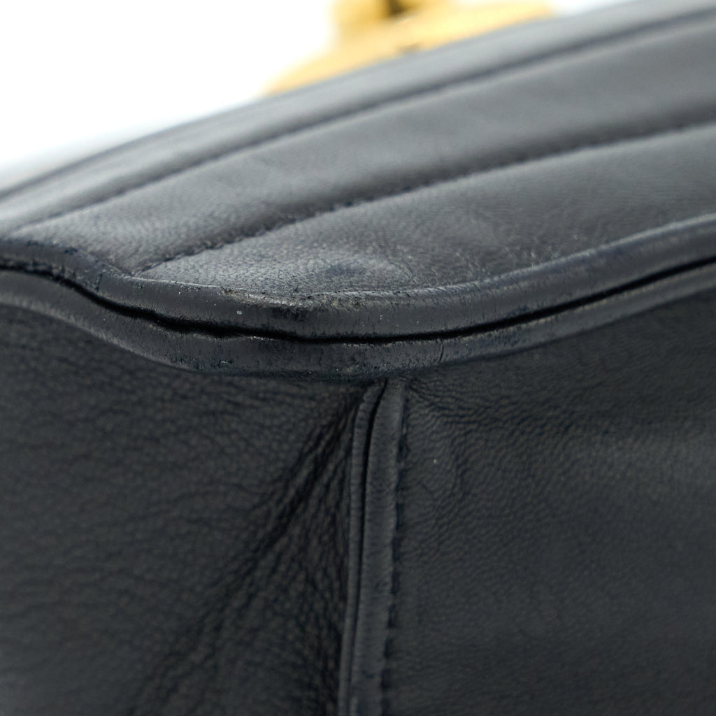 Chanel Vintage Kelly Flap Bag Lambskin Black