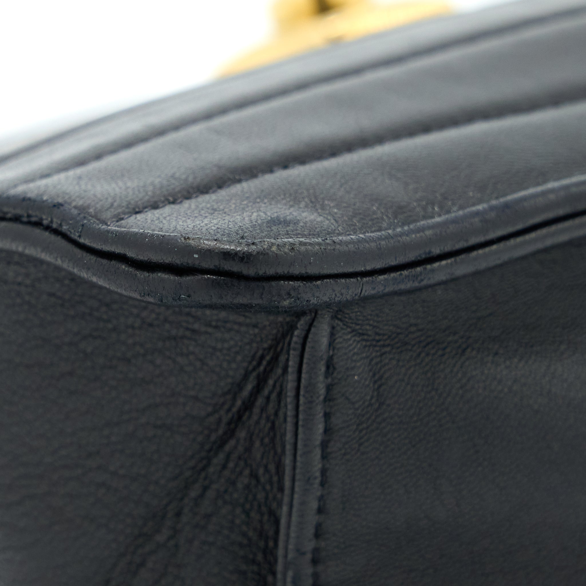 Chanel Vintage Kelly Flap Bag Lambskin Black