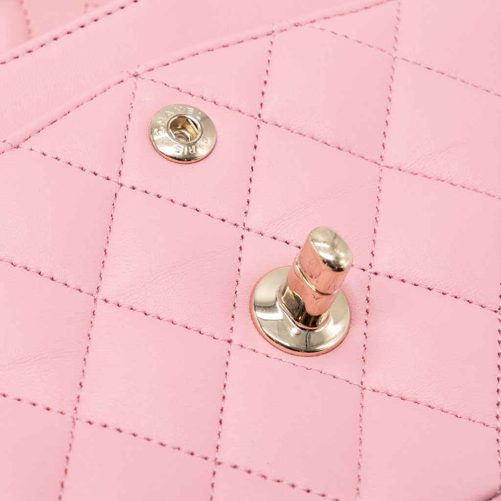 Chanel Small Classic Double Flap Bag Lambskin Pink L(Microchip)