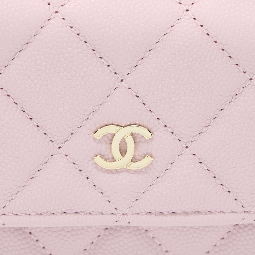 Chanel Classic Wallet On Chain Caviar Light Pink L