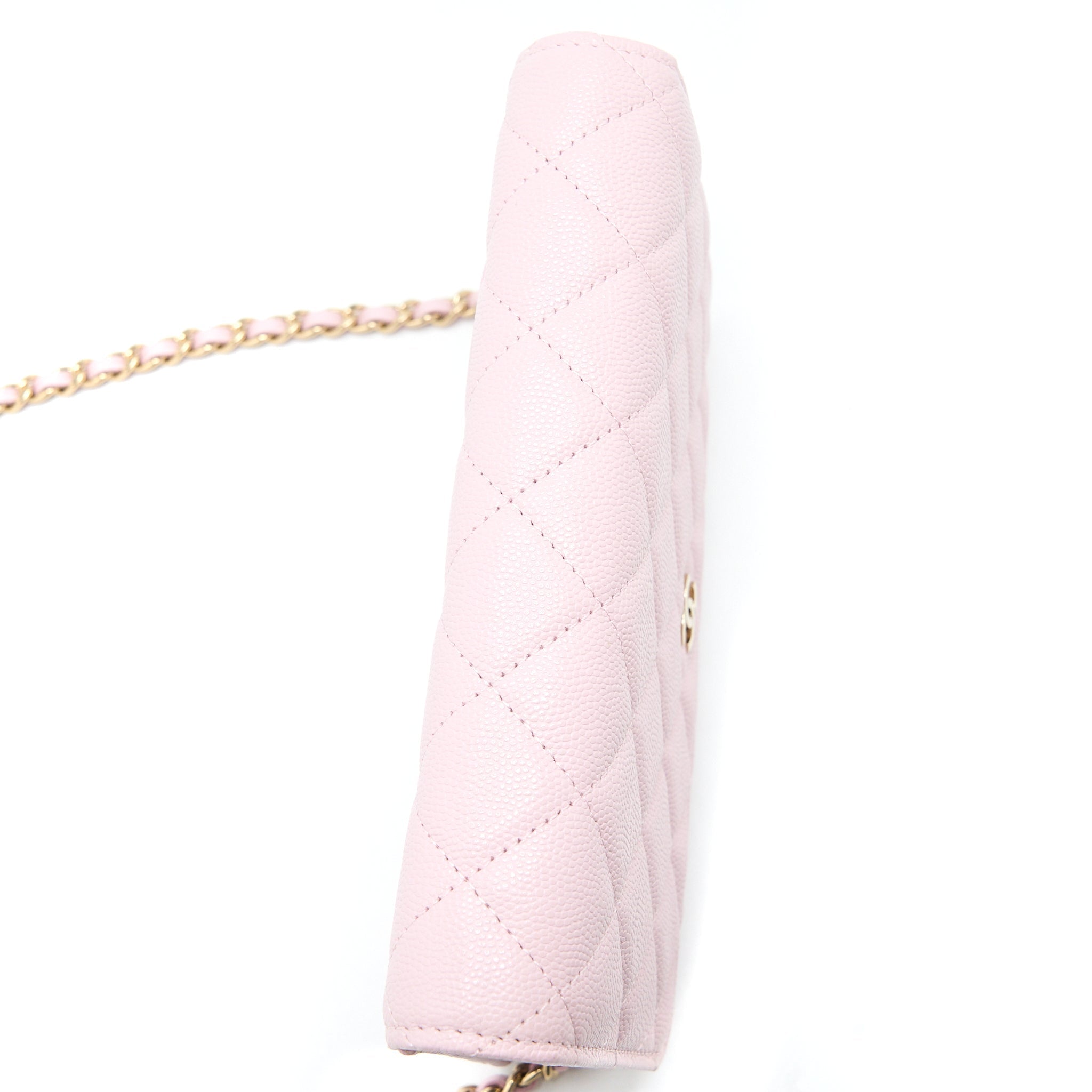 Chanel Classic Wallet On Chain Caviar Light Pink L
