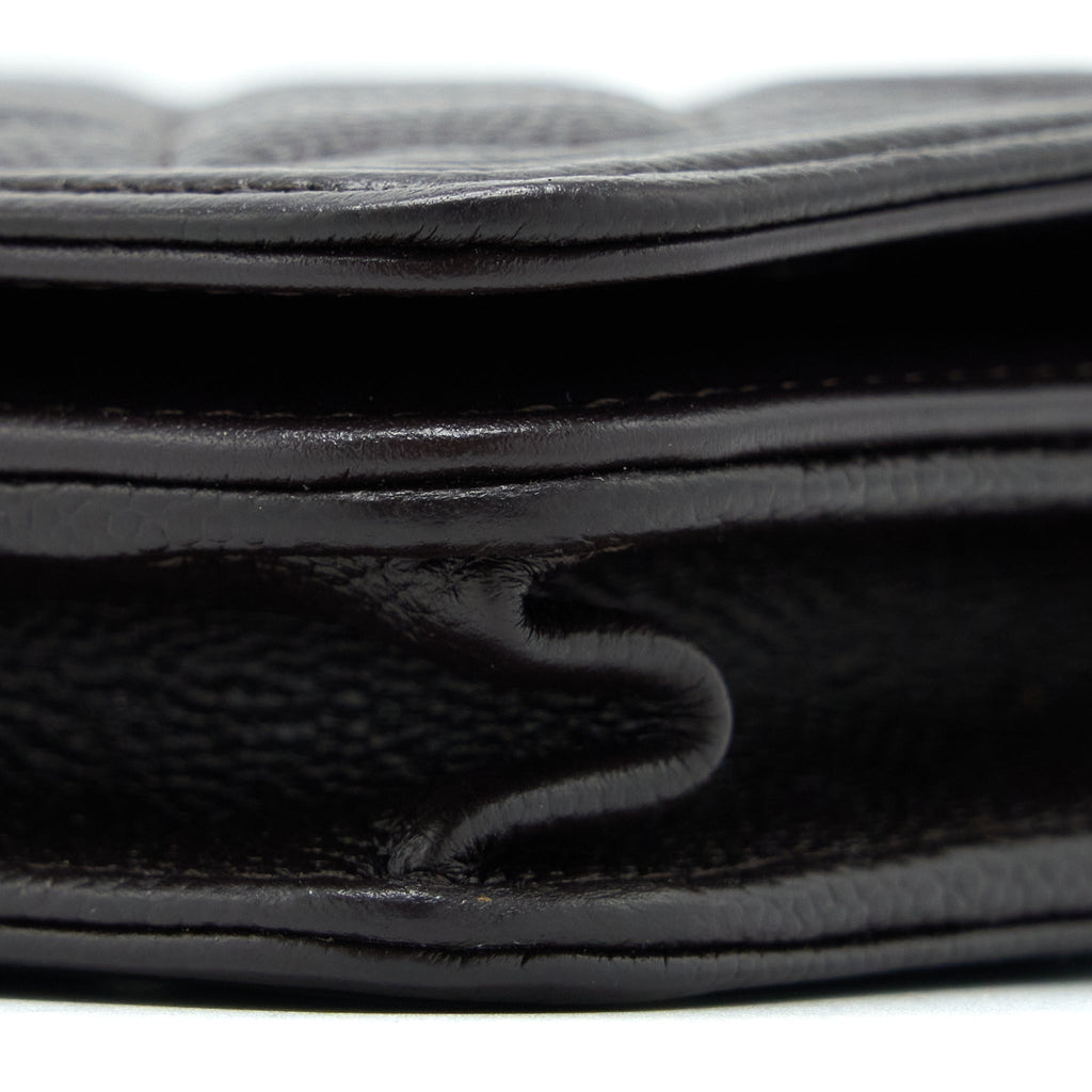 Chanel Boy Wallet On Chain Grained Calfskin Brown L (Microchip)