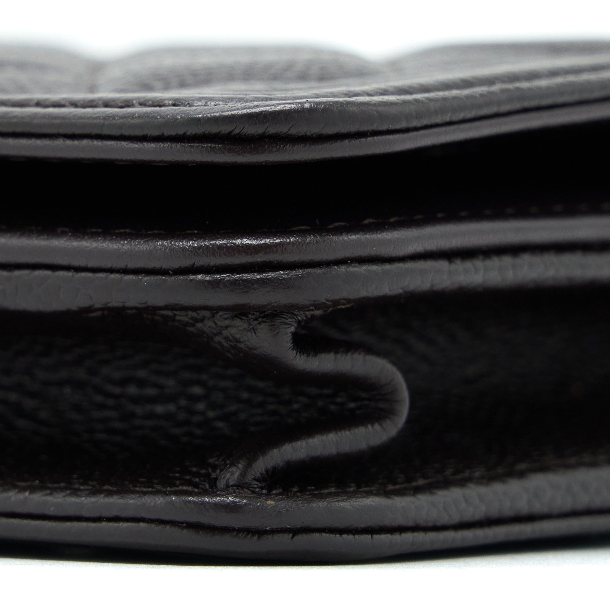 Chanel Boy Wallet On Chain Grained Calfskin Brown L (Microchip)