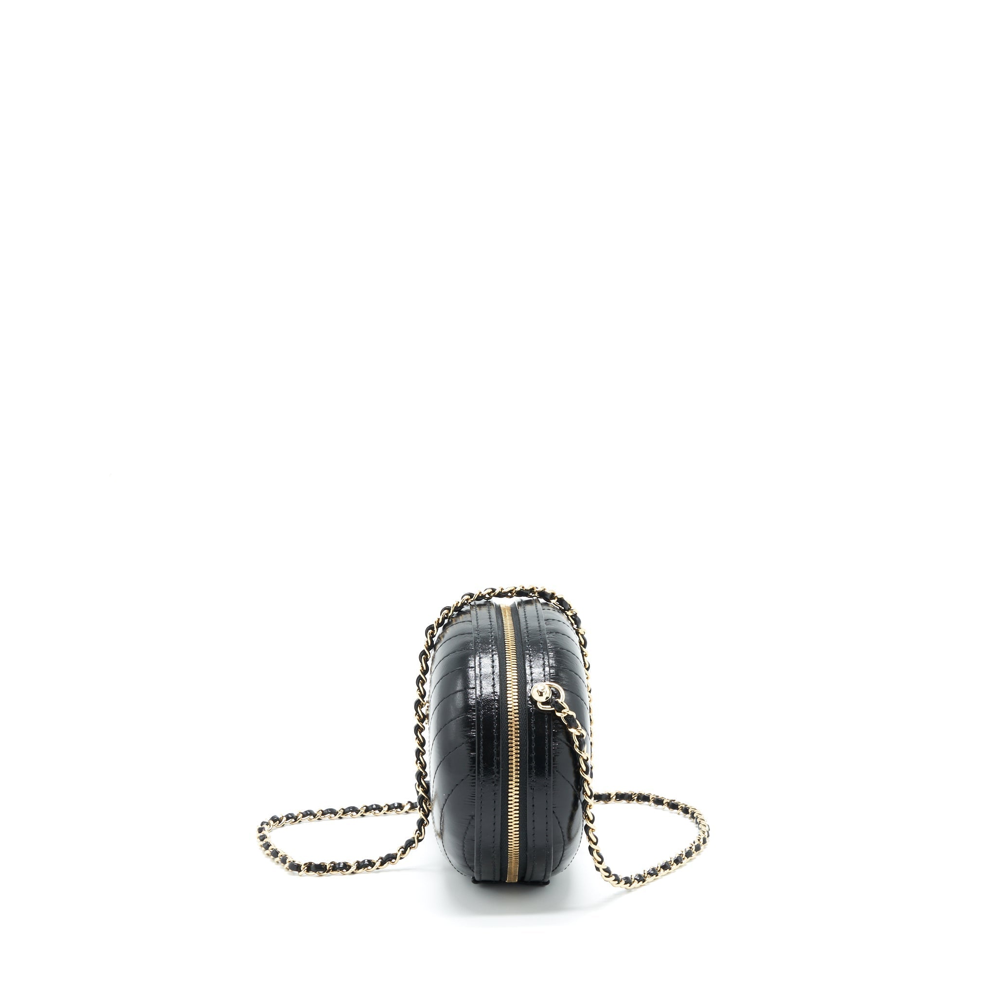 Chanel La Pausa Evening Bag Chevron Calfskin Black L