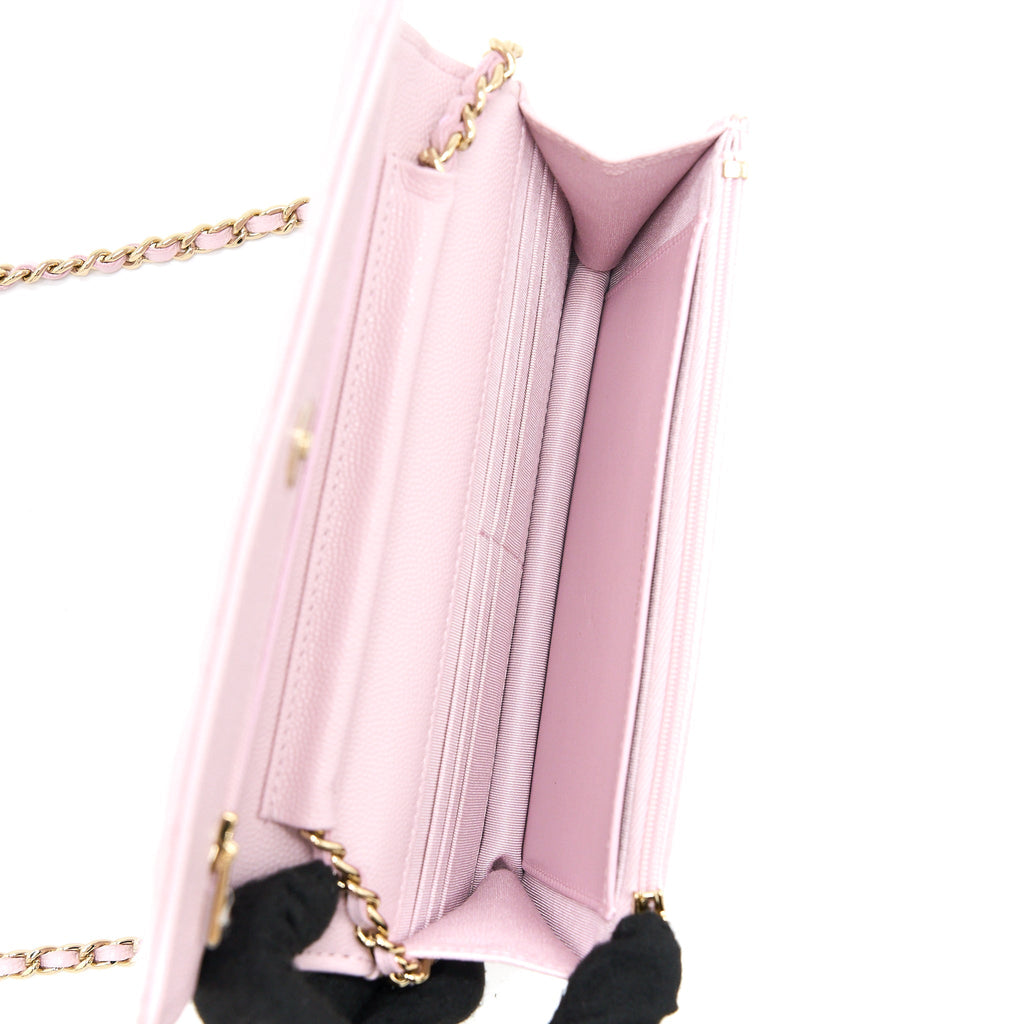 Chanel Classic Wallet On Chain Caviar Light Pink L