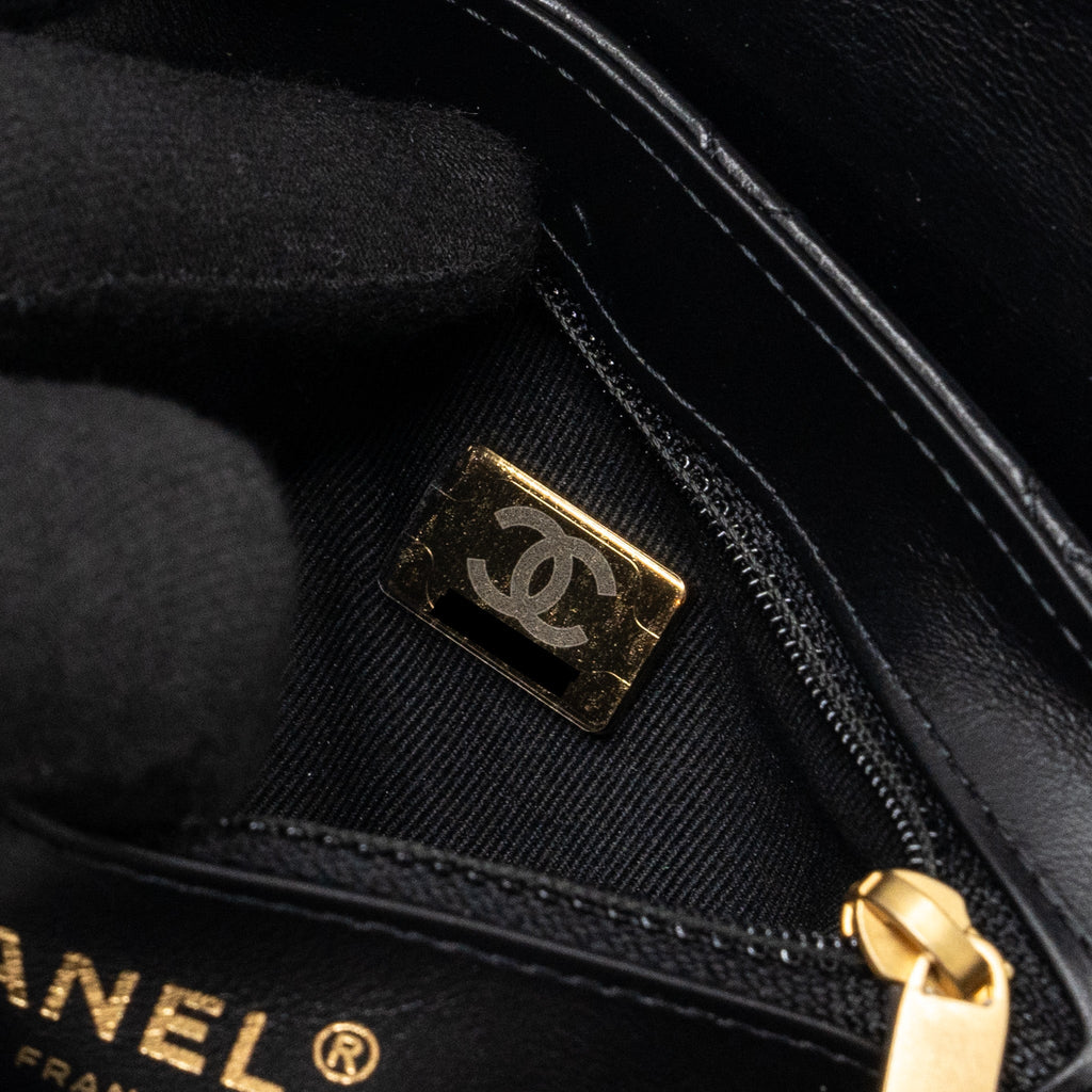 Chanel 23k Mini Shopping Tote Calfskin Black (Microchip)