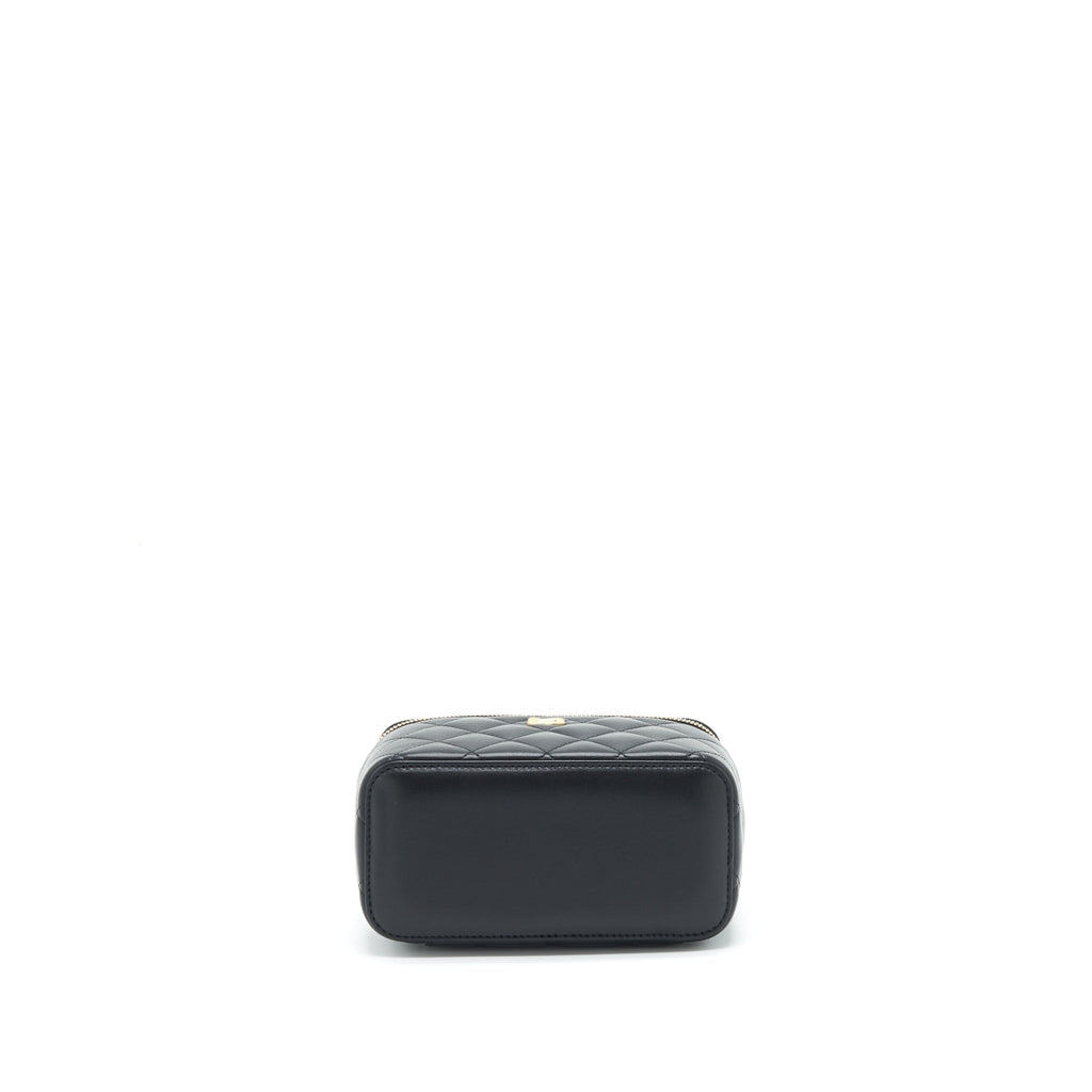 Chanel 22S Pearl Crush Long Vanity With Chain Lambskin Black