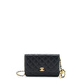Chanel Pearl Crush Wallet On Chain Lambskin Black