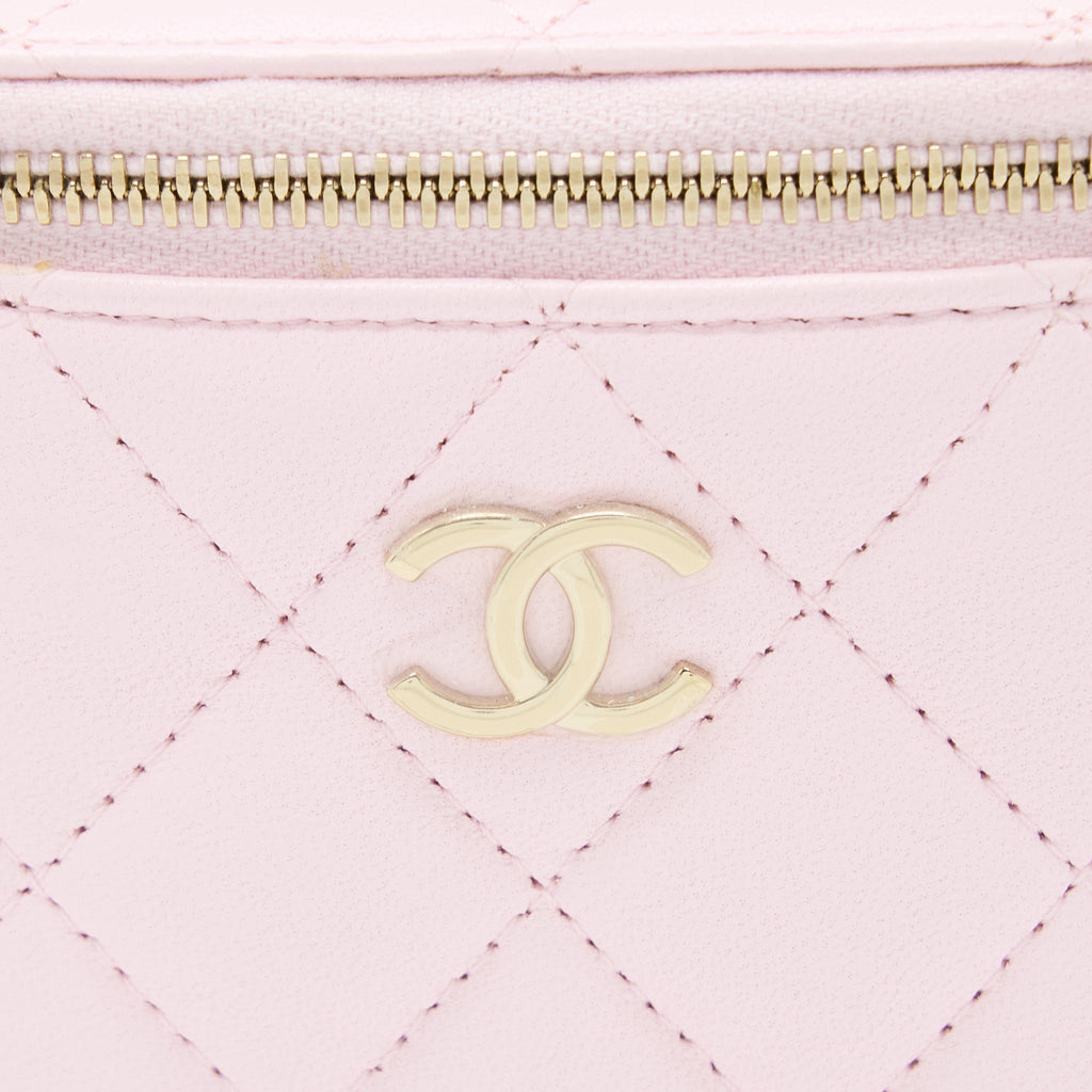 Chanel Top Handle Mini Vanity Lambskin Pink L