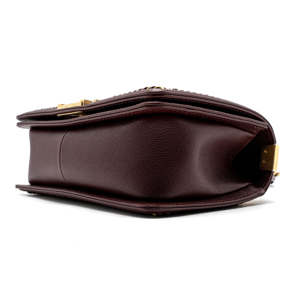 Chanel Medium Boy Bag Limited Edition Caviar Burgundy (microchip)