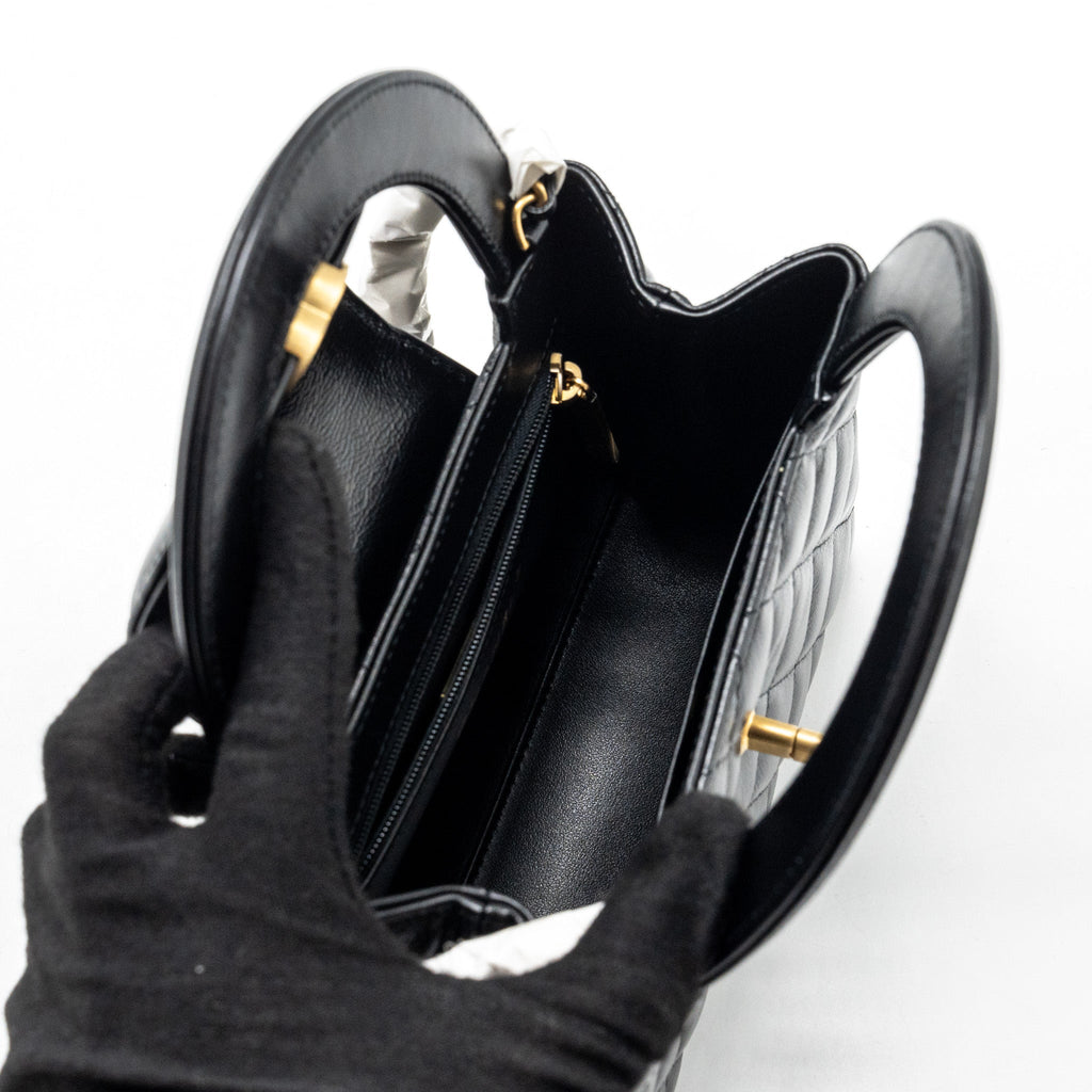 Chanel Mini Kelly Shopping Tote Bag Calfskin Black  (Microchip)
